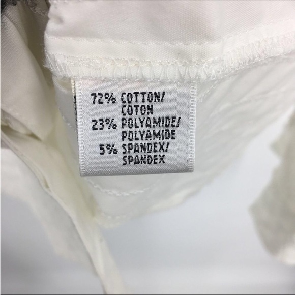 Lafayette 148 Crisp White Textured Sequin Button Up Shirt Medium - Picture 9 of 9